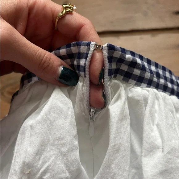 Sandy liang Gingham Checkered Skirt - navy and White - Picture 4 of 4